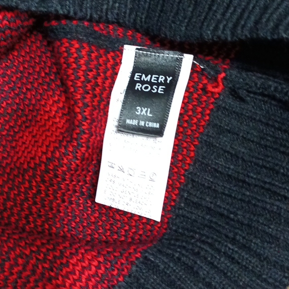 Shein Plus black with red ♥️ heart pattern drop shoulder duster cardigan 3xl - Picture 17 of 17